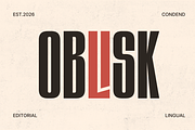 Oblisk – Bold Condensed Display Font, a Sans Serif Font by MaikoHatta (Thumbnail 1 of 8)