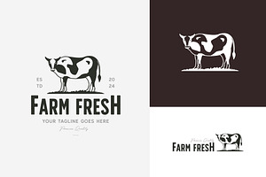 vintage dairy farm logo product icon, a Branding & Logo Template by Pyruos ID