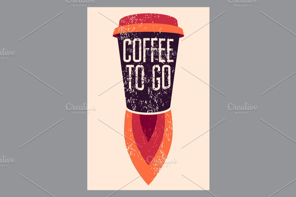 Coffee To Go vector poster set., a Food Illustration by PoPaShop (Photo 2 of 13)