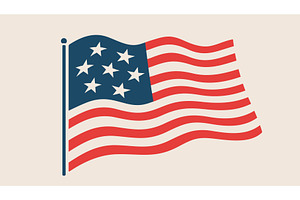American flag, USA symbol, United, an Illustration by Foxys Graphic