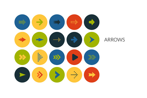 Flat Icons Set Arrows