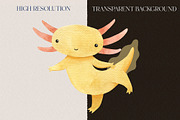 Cute Axolotl Clipart. Underwater, an Animal Illustration by LukaJreym (Thumbnail 4 of 7)