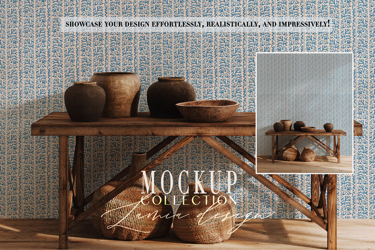 Wallpaper Mockup Ethnic Decor, a Household Mockup by LAMIA DESIGN (Photo 5 of 14)