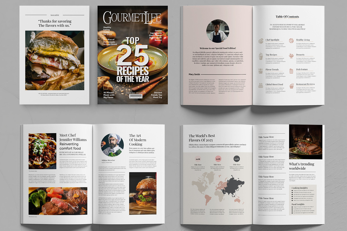 Food Magazine Template, a Magazine Template by MightyDesign (Photo 3 of 6)
