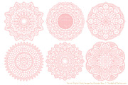 Soft Pink Round Lace Doily Vectors, an Illustration by Amanda Ilkov (Thumbnail 4 of 4)