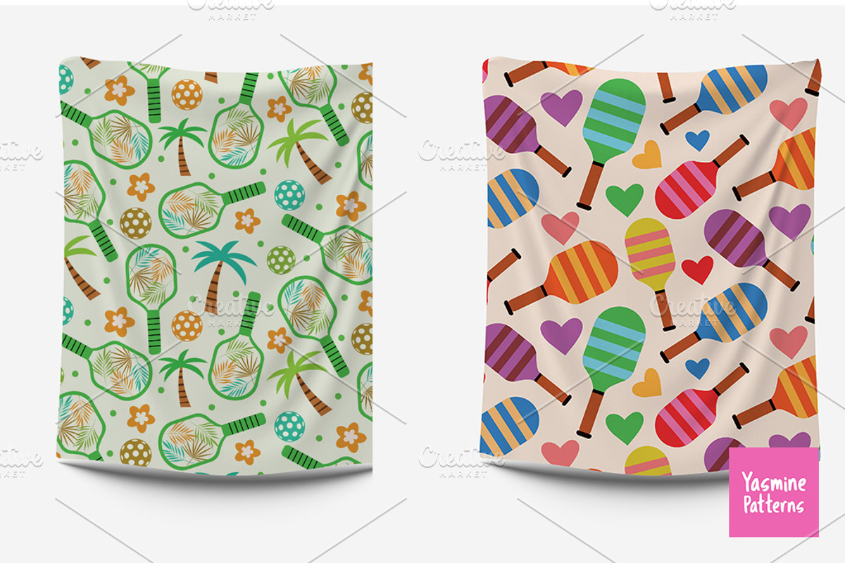 Pickleball Patterns Collection, a Pattern Graphic by Yasmine Patterns (Photo 3 of 7)