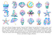 Preppy Coastal Tropical Reef Clipart, an Illustration by Libby Wishes (Thumbnail 2 of 4)
