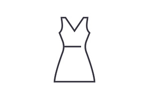 Sundress Vector Line Icon, Sign, Illustration On Background, Editable Strokes