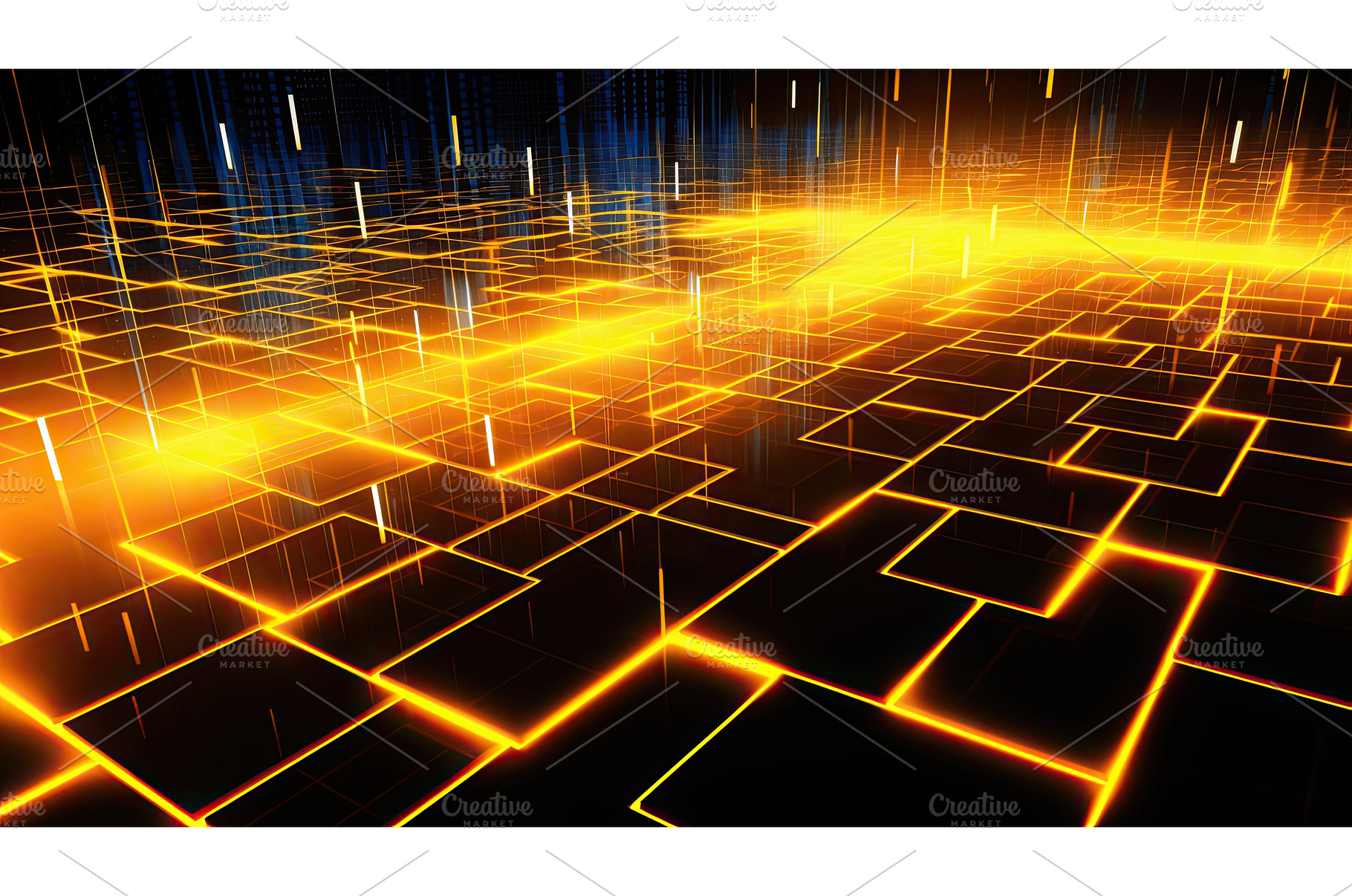 grid yellow technology background ai, a Technology Photo by pikepicture