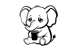 Sleepy tender baby elephant, a Healthcare Illustration by Things for designers