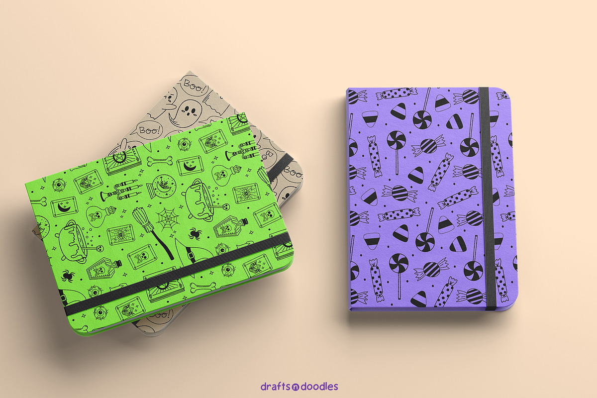Halloween Line Art Graphics Set, a Pattern Graphic by Drafts n Doodles (Photo 10 of 12)