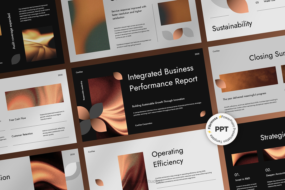 Corporate Annual & Financial Report, a Presentation Template by FIBRINOSÄ (Photo 1 of 7)