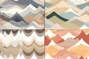 20 Seamless Neutral Mountains Set