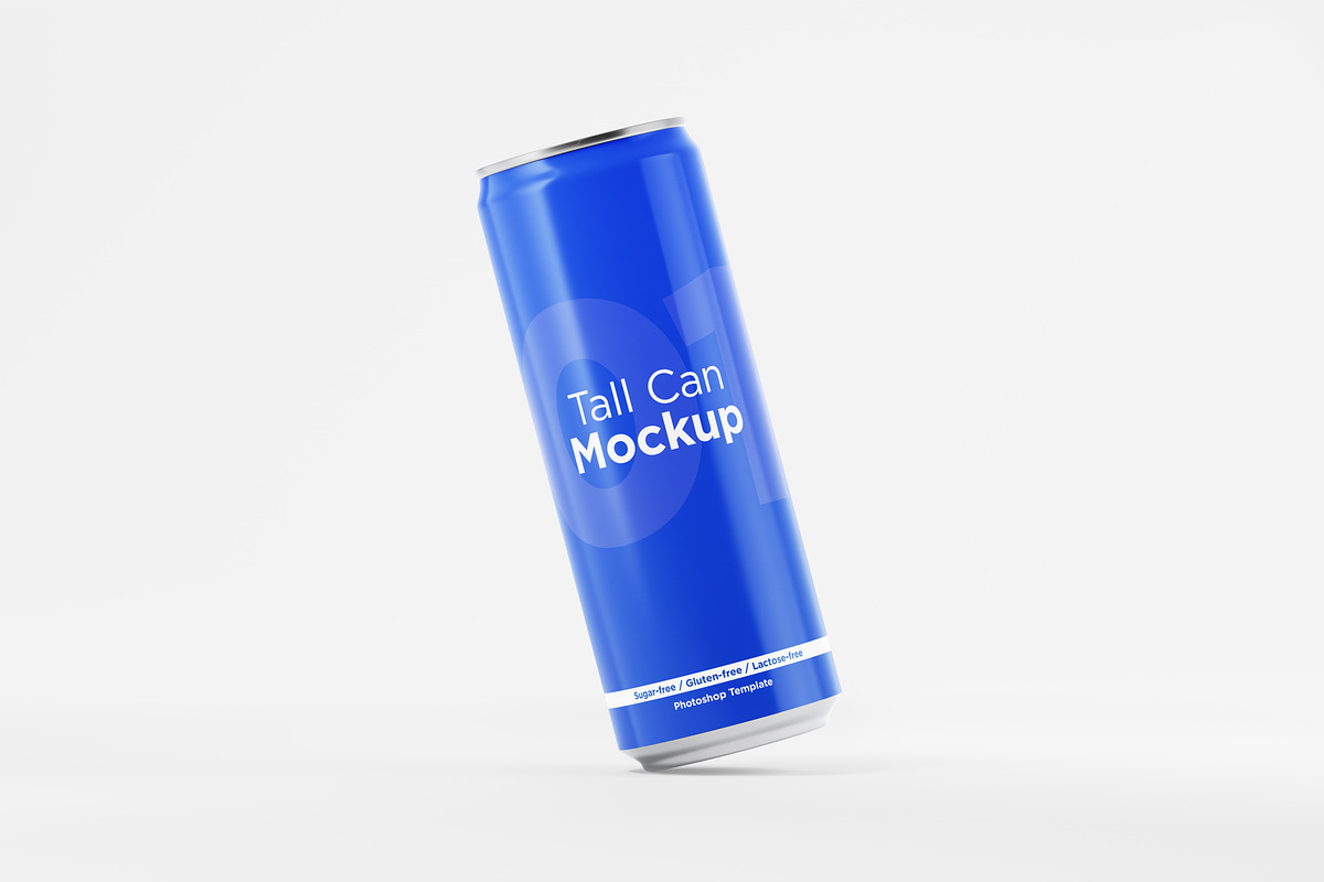 6 Tall Aluminum Cans Mockup Pack, a Cups & Container Mockup by DreamVisuals (Photo 6 of 7)