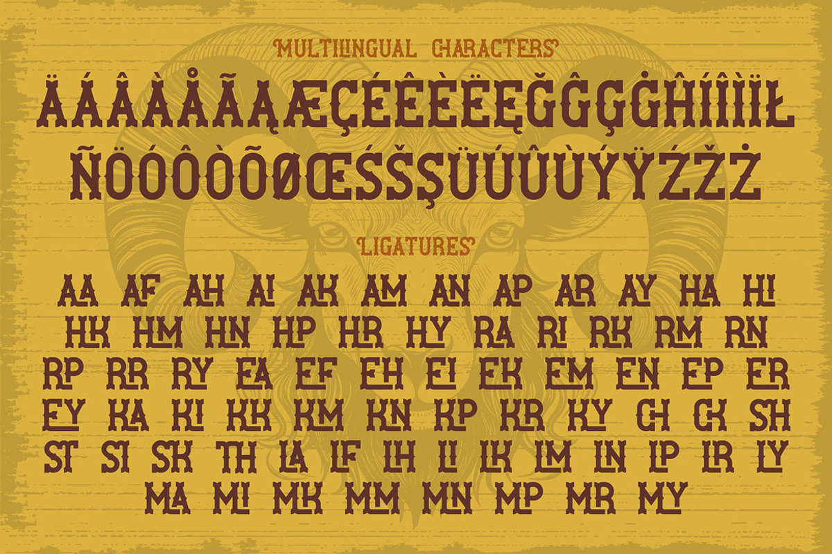 Ram Ranch Western Layered Font, a Serif Font by JumboDesign (Photo 6 of 6)