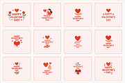 Valentine's Day Heart Logo Set, a Seasonal Illustration by Vectorium Studio (Thumbnail 2 of 3)