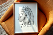 New Family Parents and Newborn Hands, a Person Illustration by EkaterinaViArt (Thumbnail 3 of 5)