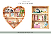 Watercolor book lover clipart, an Education Illustration by Art and Funny (Thumbnail 7 of 12)