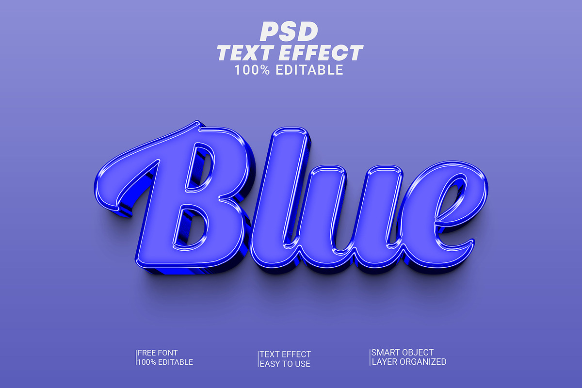 Glossy Blue 3D Text Effect Style, a Layer Style Add-On by Md Imamul