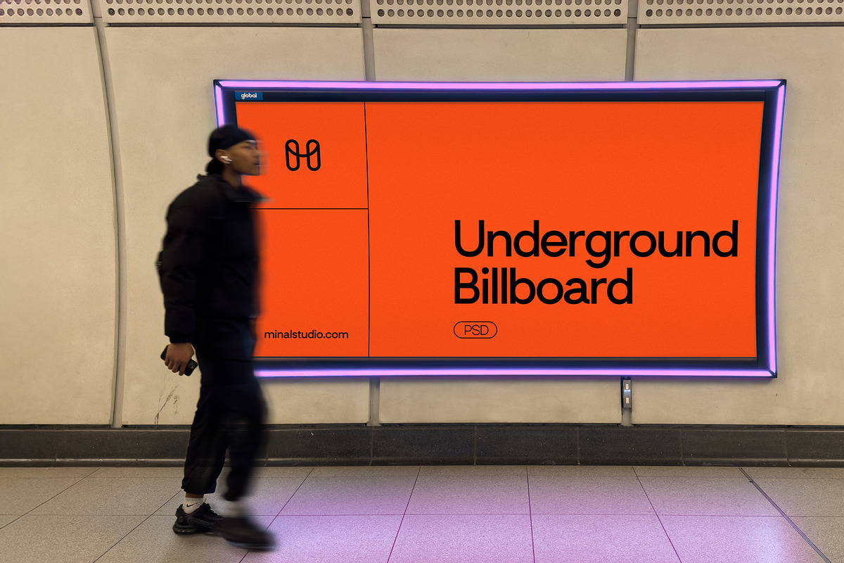 Underground Urban Billboard Mockup, an Advertising Mockup by MinalStudio (Photo 3 of 3)