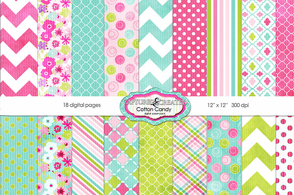 Cotton Candy: Mega Digital Paper preview 6