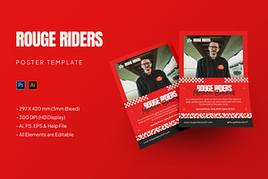 Rouge Riders - Poster Template, a Poster Template by StreaksideStd