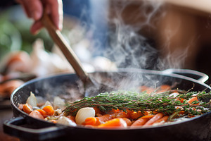 Rustic outdoor cooking on a cast, a Food & Drink Photo by MistyDay