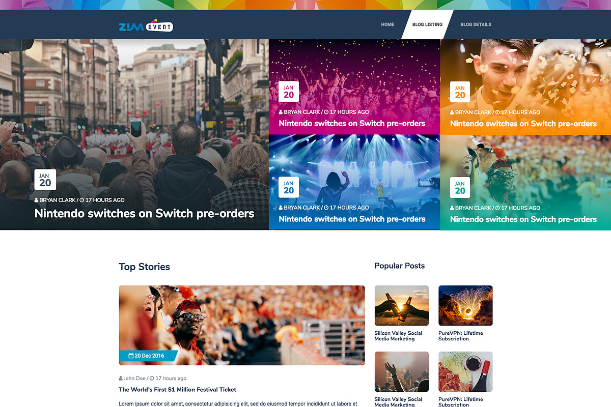 Zim Event - One Page Event Template, a Landing Page Template by Hervat (Photo 3 of 4)