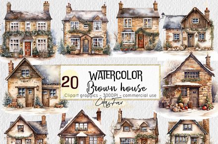 Christmas Brown House Winter Designs
