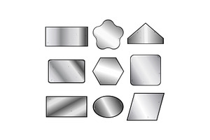 Collection of metal blank banners, an Object Graphic by pikepicture
