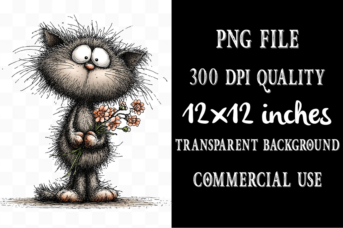 Fluffy Kitten Whimsical Clipart, an Animal Illustration by Designking (Photo 4 of 5)