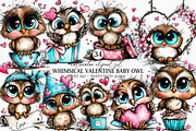 Whimsical Valentine Baby Owl Clipart, an Illustration by Canvas Craft (Thumbnail 1 of 6)
