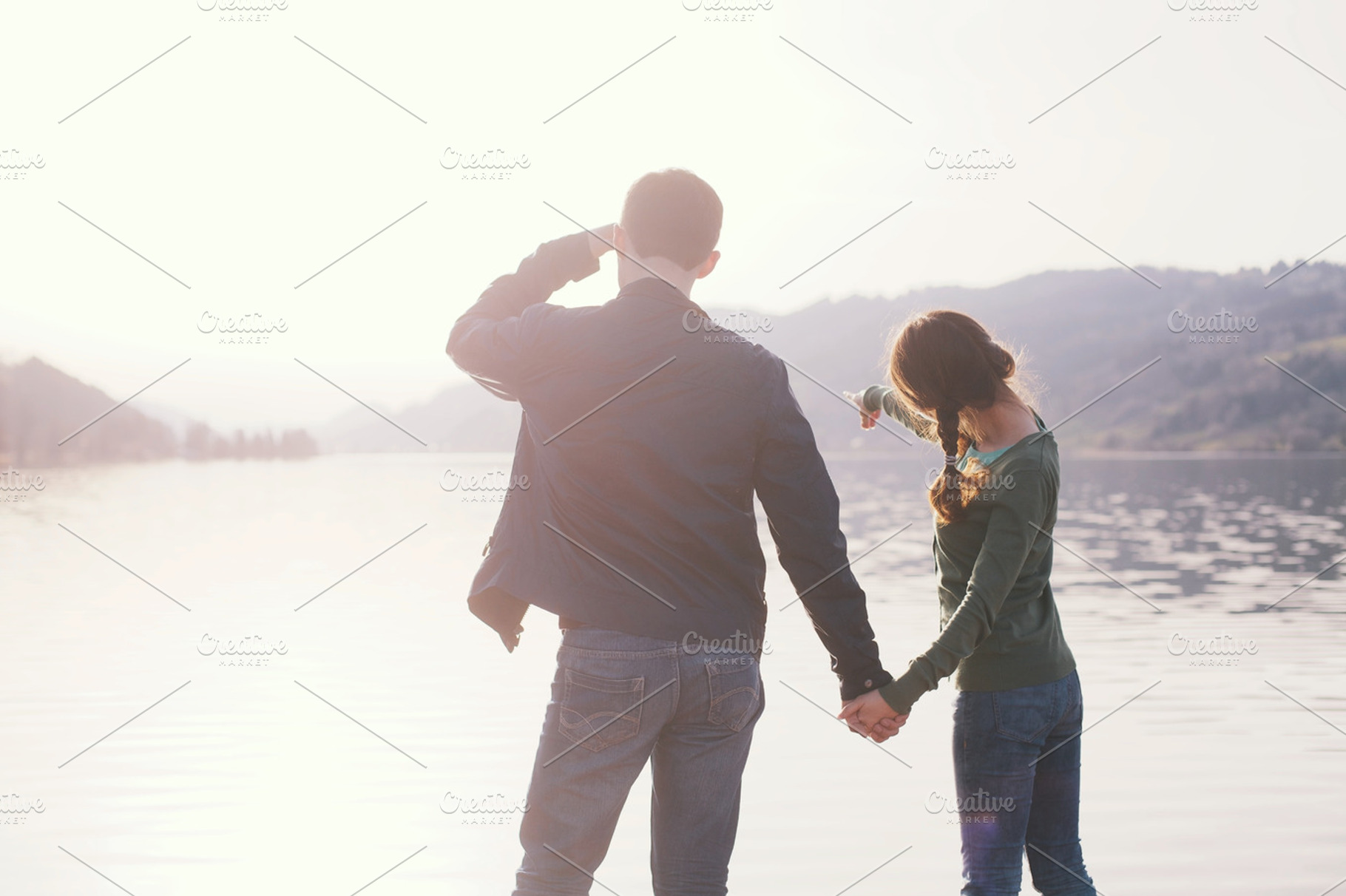 Couple enjoying mountain view stock photo containing aside and berth