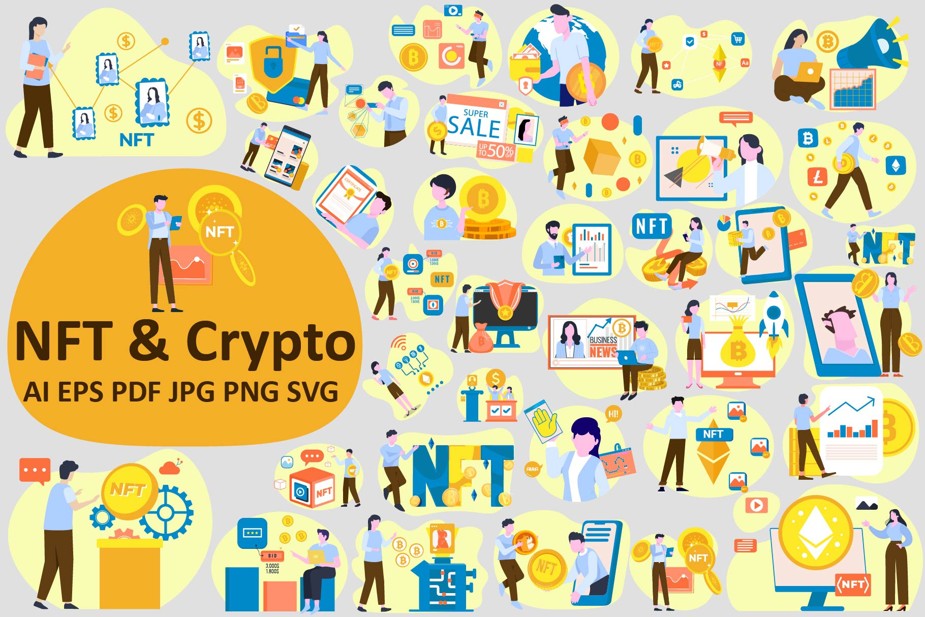 NFT & Crypto Illustration Pack., an Illustration by Vector Portal