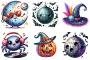 Disco Halloween Clipart, an Illustration by Watercolor design (Thumbnail 3 of 4)