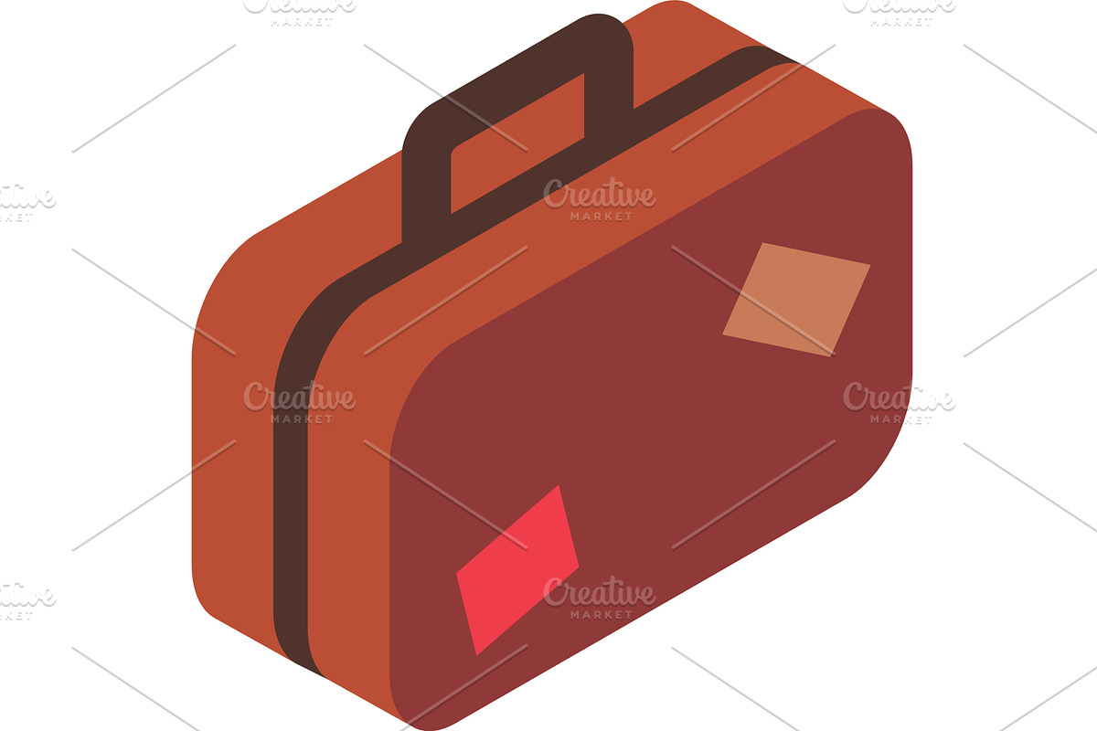 Travel suitcase icon bag luggage, an Object Illustration by SiberianArt