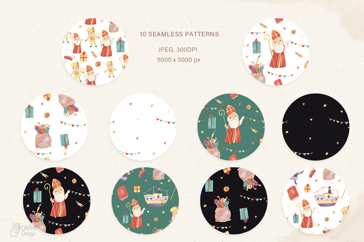 SINTERKLAAS. Watercolor clipart, a Graphic by OlliArtDesign (Photo 3 of 6)