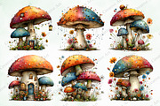 Watercolor Whimsical Mushroom Bundle, an Illustration by Creative Art (Thumbnail 6 of 10)