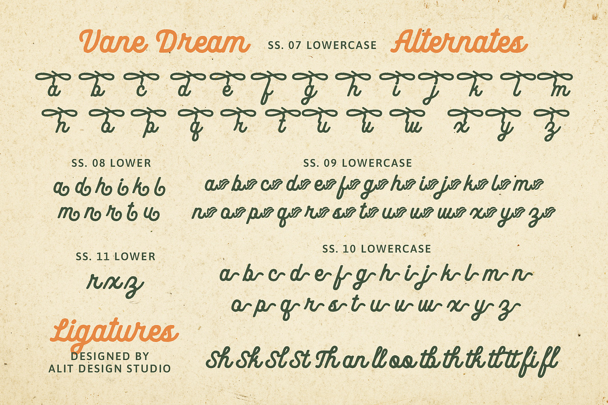 Vane Dream Typeface, a Script Font by alit design (Photo 11 of 15)