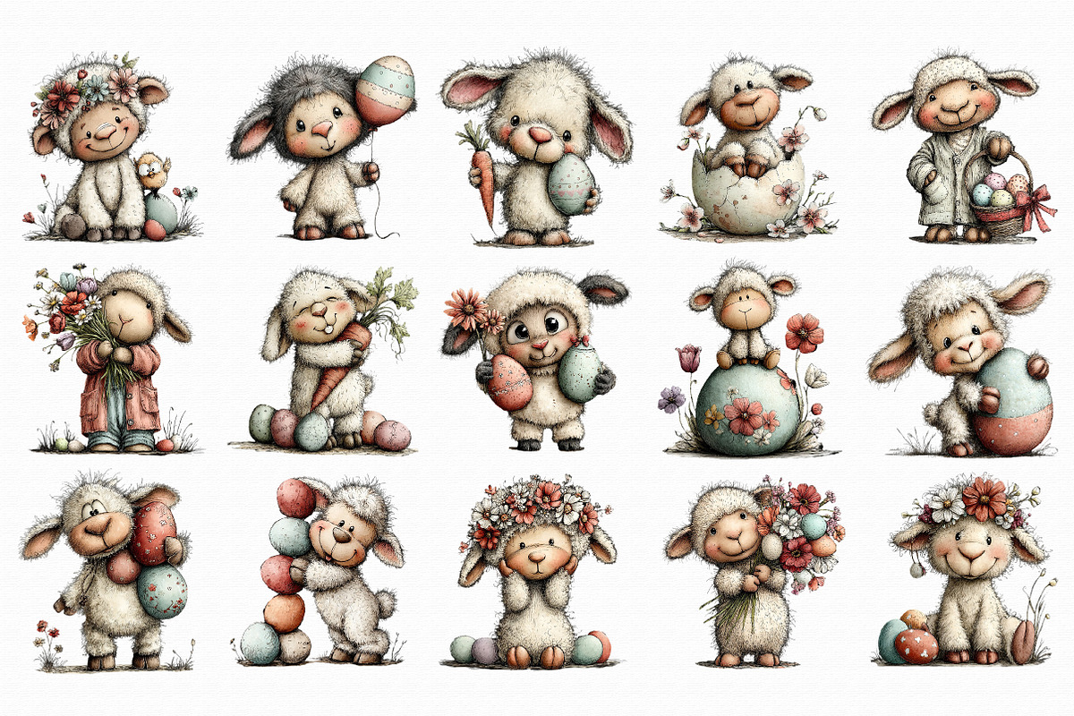 Easter Lamb PNG Clipart, an Illustration by Libby Wishes (Photo 4 of 4)