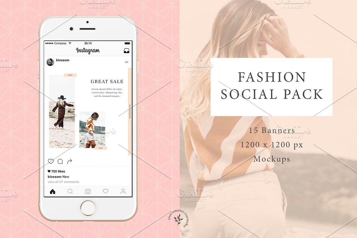 Instagram / Fashion Social Pack 2, a Social Media Template by Blossom (Photo 4 of 6)