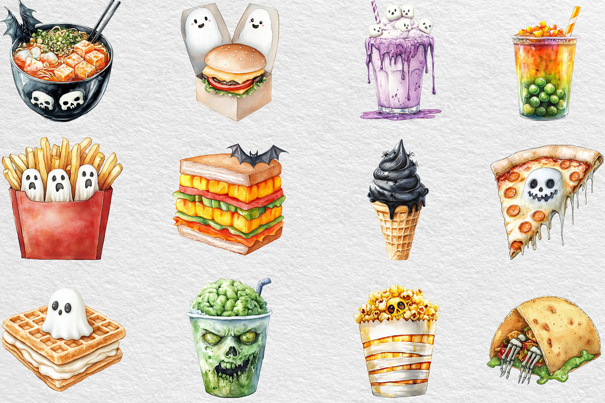 Halloween Fast Food Clipart, an Illustration by Black Bird Studio (Photo 6 of 6)