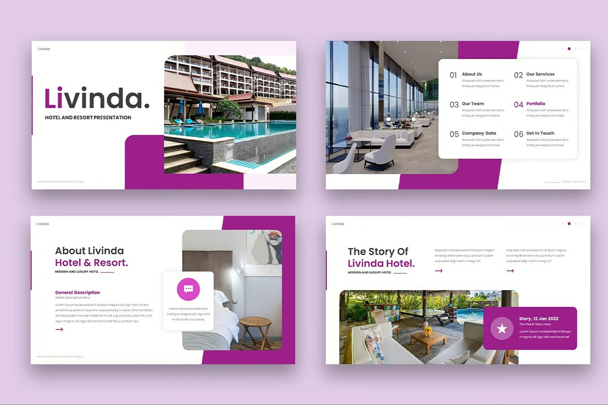 Livinda  Hotel and Resort Powerpoint, a Presentation Template by Fit-tee (Photo 2 of 6)