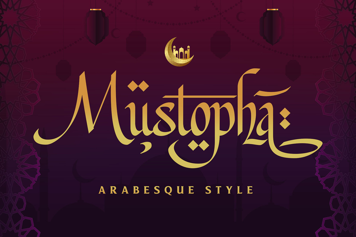 Mustopha - Arabic Style, a Script Font by Arterfak Project (Photo 1 of 13)
