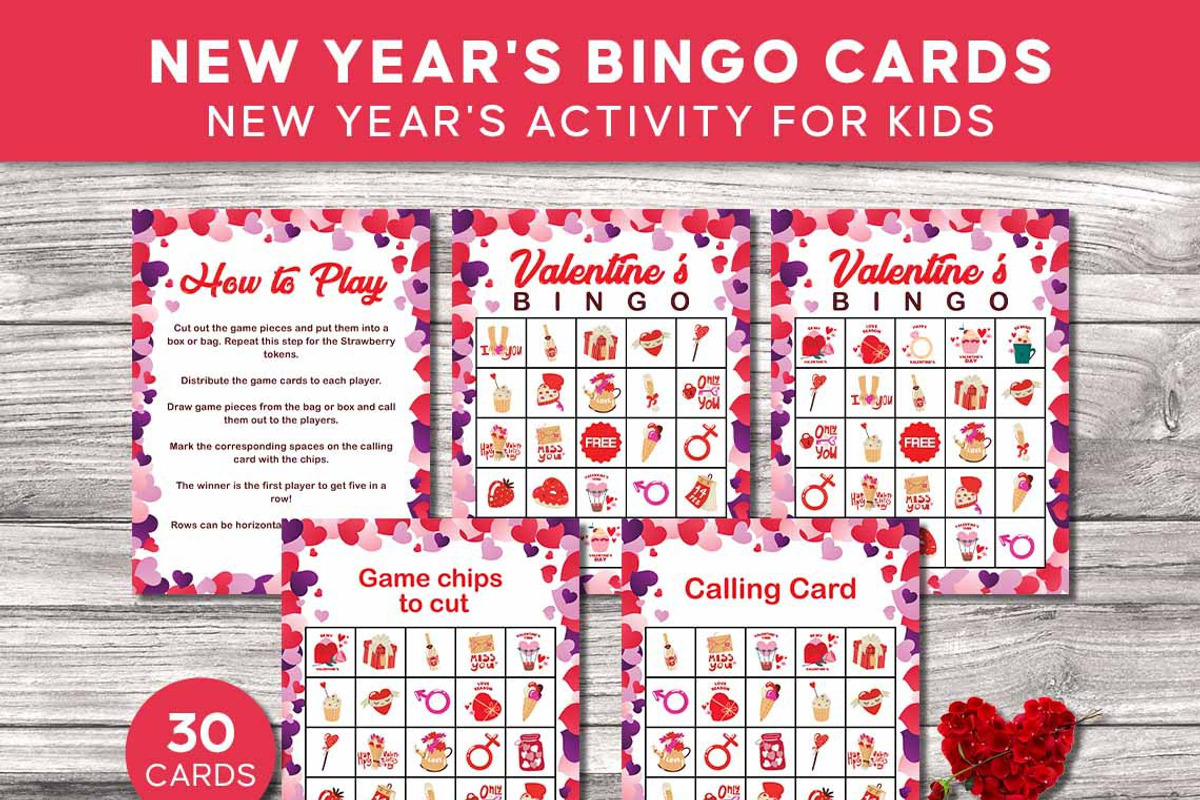 Valentine’s Day Bingo Printable Game, a Print Template by Graphicsnext (Photo 1 of 4)