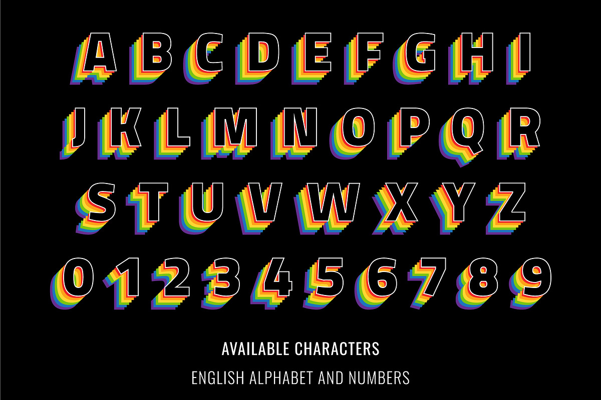 Rainbow Pride Color font, a Symbol Font by Font Craft Studio (Photo 2 of 3)