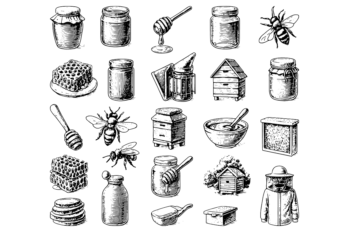 Beekeeping and Honey Collection, an Object Graphic by RT Studio (Photo 2 of 4)