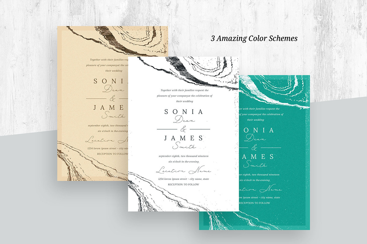 Black & Gold Wedding Templates, an Invitation Template by BrandPacks (Photo 3 of 6)