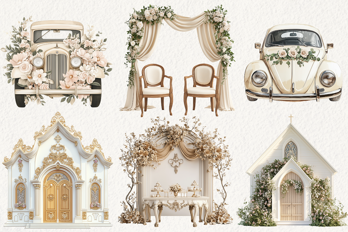Boho Floral Wedding Clipart, an Illustration by NadiaTheronArt (Photo 4 of 5)