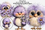 Whimsical Spring Birds Clipart Buudl, an Illustration by GatewayDesign (Thumbnail 1 of 5)